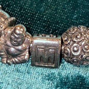 Authentic Retired Pandora Silver 3 sided “M” Charm